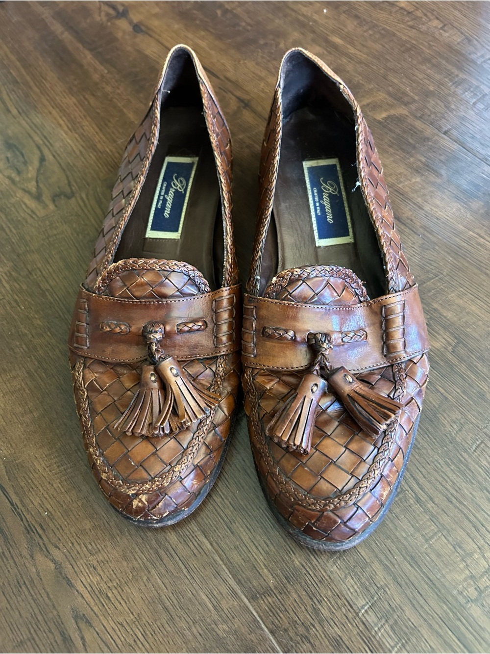 Bragano Brown Leather Tassel Loafers
